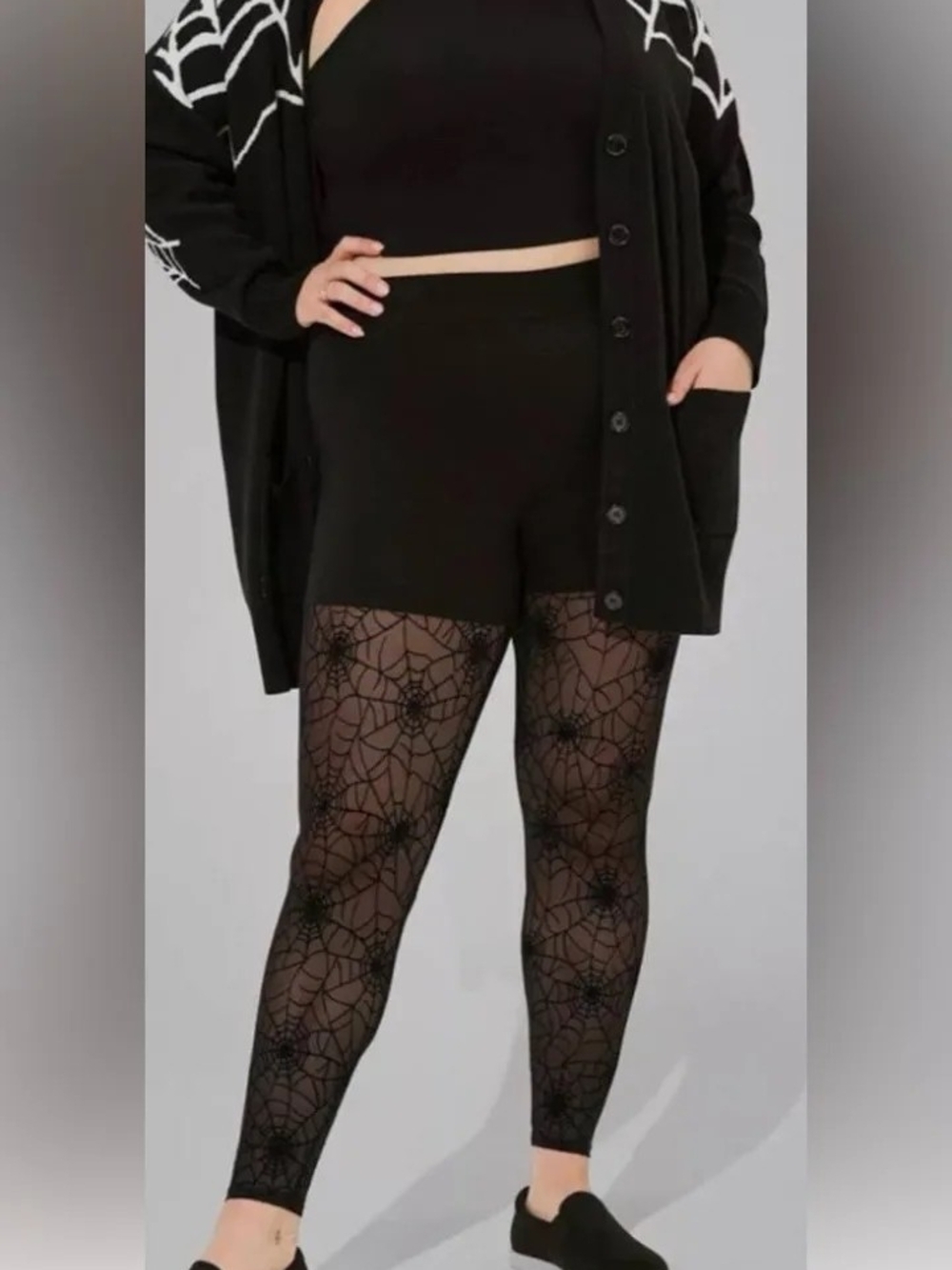 Torrid Black Spiderweb Sheer Tights - Women Accessories